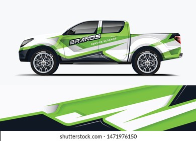Truck decal wrap design vector. Graphic abstract stripe racing background kit designs for vehicle, race car, rally, adventure and livery - Vector
