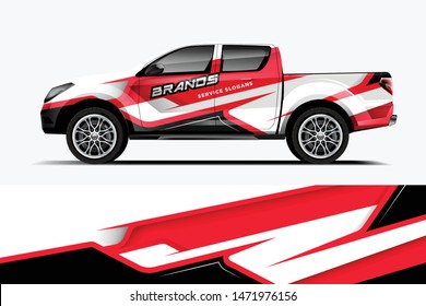 Truck decal wrap design vector. Graphic abstract stripe racing background kit designs for vehicle, race car, rally, adventure and livery - Vector dekal
