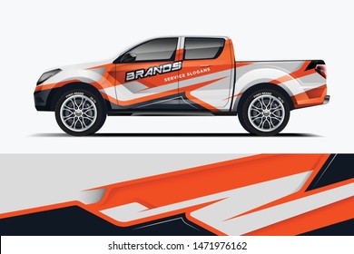 Truck decal wrap design vector. Graphic abstract stripe racing background kit designs for vehicle, race car, rally, adventure and livery - Vector dekal
