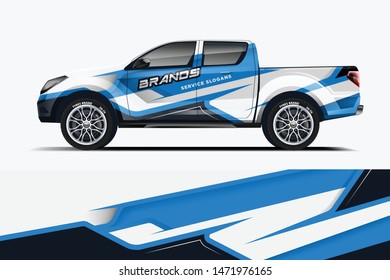 Truck decal wrap design vector. Graphic abstract stripe racing background kit designs for vehicle, race car, rally, adventure and livery - Vector dekal
 