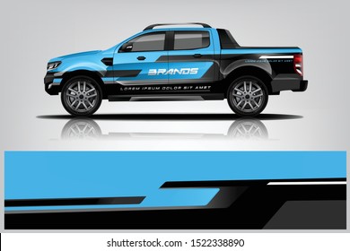 	
Truck decal wrap design vector. Graphic abstract stripe racing background kit designs for vehicle, race car, rally, adventure and livery - Vector