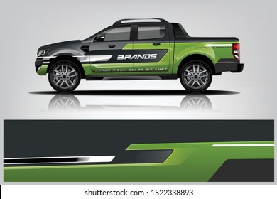 	
Truck decal wrap design vector. Graphic abstract stripe racing background kit designs for vehicle, race car, rally, adventure and livery - Vector