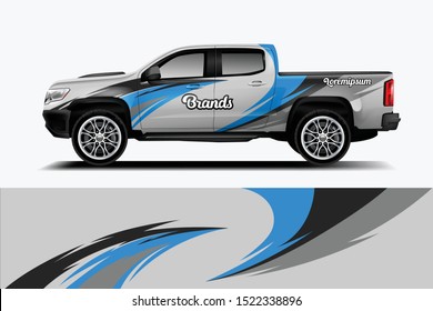 	
Truck decal wrap design vector. Graphic abstract stripe racing background kit designs for vehicle, race car, rally, adventure and livery - Vector