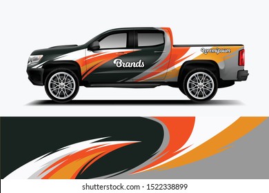 	
Truck decal wrap design vector. Graphic abstract stripe racing background kit designs for vehicle, race car, rally, adventure and livery - Vector