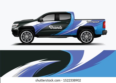 	
Truck decal wrap design vector. Graphic abstract stripe racing background kit designs for vehicle, race car, rally, adventure and livery - Vector