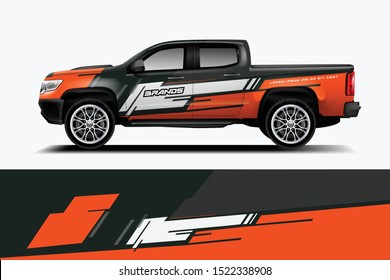 	
Truck decal wrap design vector. Graphic abstract stripe racing background kit designs for vehicle, race car, rally, adventure and livery - Vector