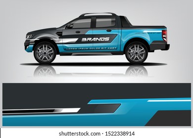 	
Truck decal wrap design vector. Graphic abstract stripe racing background kit designs for vehicle, race car, rally, adventure and livery - Vector