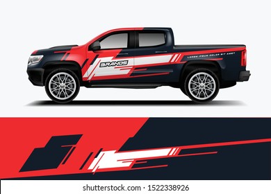 	
Truck decal wrap design vector. Graphic abstract stripe racing background kit designs for vehicle, race car, rally, adventure and livery - Vector