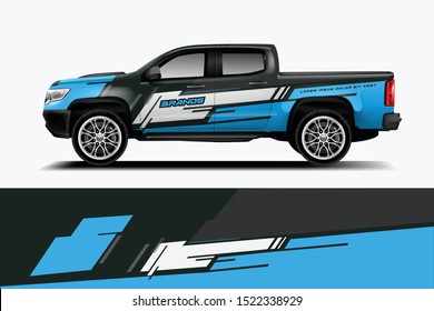 	
Truck decal wrap design vector. Graphic abstract stripe racing background kit designs for vehicle, race car, rally, adventure and livery - Vector