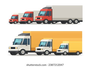 Truck for delivering goods. Logistics vehicle for transporting goods.