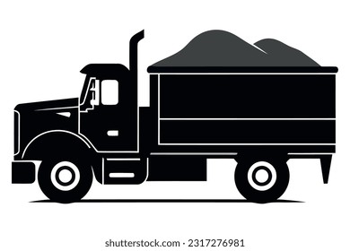 truck delivering heavy cargo containers over white