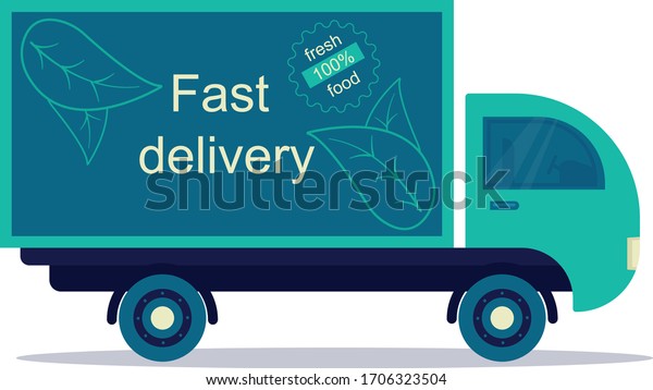 The truck\
delivers fresh food from hand to\
hand