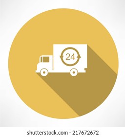 a truck delivery 24h icon