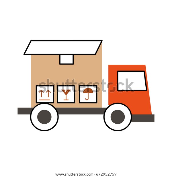 truck delivery with box\
service icon