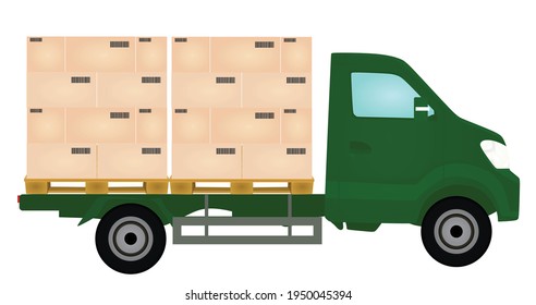 Truck delivery boxes. vector illustration