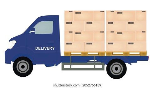 Truck delivery boxes. vector illustration