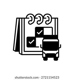 Truck Delivery with Calendar Icon Solid Style