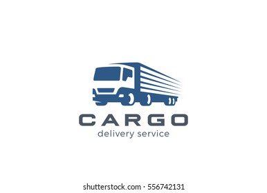 Truck Delivery Cargo Logo Design Vector Template.
Lorry Auto Car Vehicle Logotype Silhouette. Negative Space Style Icon