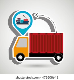 truck delivery cargo pin vector illustration eps 10