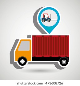 truck delivery cargo pin vector illustration eps 10