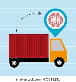 truck delivery cargo pin vector illustration eps 10