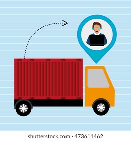 truck delivery cargo pin vector illustration eps 10