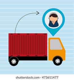 truck delivery cargo pin vector illustration eps 10