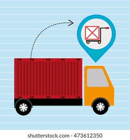 truck delivery cargo pin vector illustration eps 10