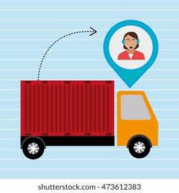 truck delivery cargo pin vector illustration eps 10