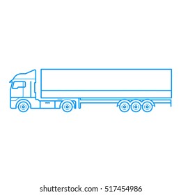 Truck. Delivery. Contour vector icons. Blue