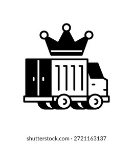 Entrega de camiones con el icono de la corona Estilo sólido