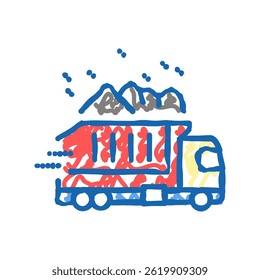 truck delivery doodle icon sketch vector. truck delivery sign. isolated symbol illustration