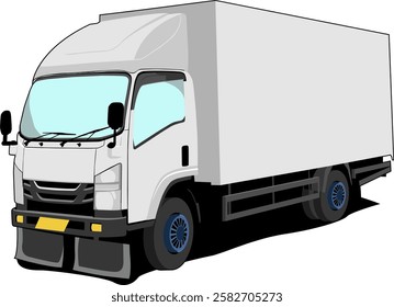 Truck  Delivery. Express delivery services commercial truck. Flat vector illustration.