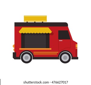 truck delivery fast food urban business icon. Flat and isolated design. Vector illustration