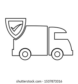 truck delivery fast shipping check mark vector illustration