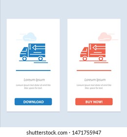 Truck, Delivery, Goods, Vehicle  Blue and Red Download and Buy Now web Widget Card Template