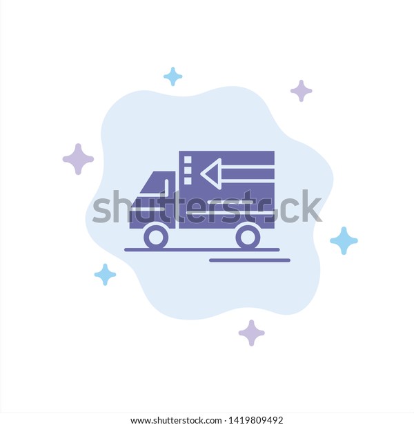 Truck, Delivery, Goods, Vehicle Blue Icon on\
Abstract Cloud\
Background