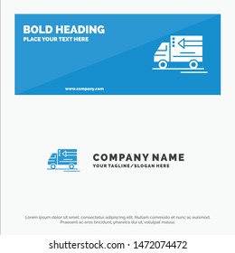Truck, Delivery, Goods, Vehicle SOlid Icon Website Banner and Business Logo Template