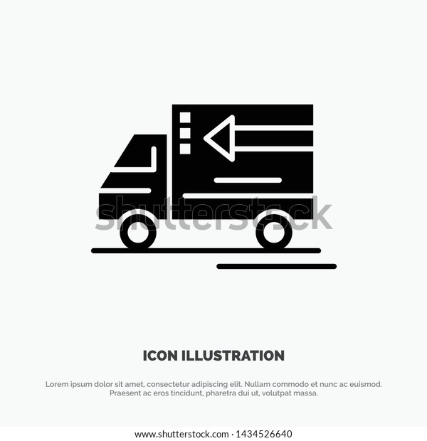 Truck,\
Delivery, Goods, Vehicle Solid Black Glyph\
Icon
