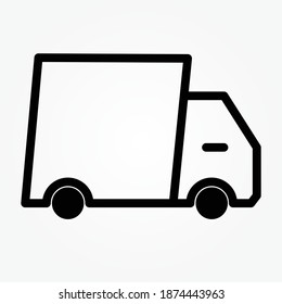 Truck Delivery icon. Editable line vector. Lorry sign simple element. Single pictogram.