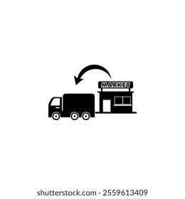 Truck Delivery icon. Export import distribution icon vector