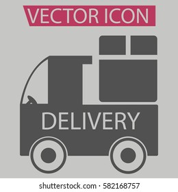 Truck delivery icon isolated sign symbol and flat style for app, web and digital design.