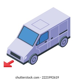 Icono de entrega de camiones vector isométrico. Envío gratuito. servicio Express