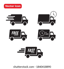 truck delivery icon or logo isolated sign symbol vector illustration - high quality black style vector icons