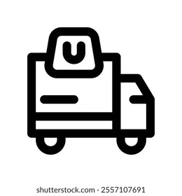 truck delivery icon. vector line icon for your website, mobile, presentation, and logo design.