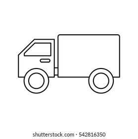 Truck Icon Illustration Line Design Stock Vector (Royalty Free ...