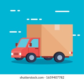 truck of delivery logistic service vector illustration design