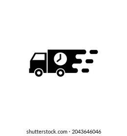 Truck delivery logo icon isolated on white background , just in time concept. Vector illustration