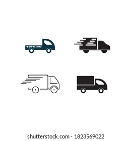 Truck delivery logo vector design illustration and background
