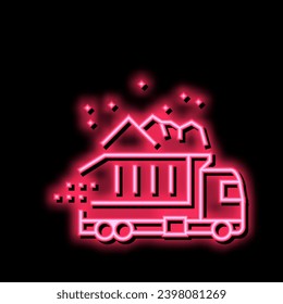 truck delivery neon light sign vector. truck delivery illustration